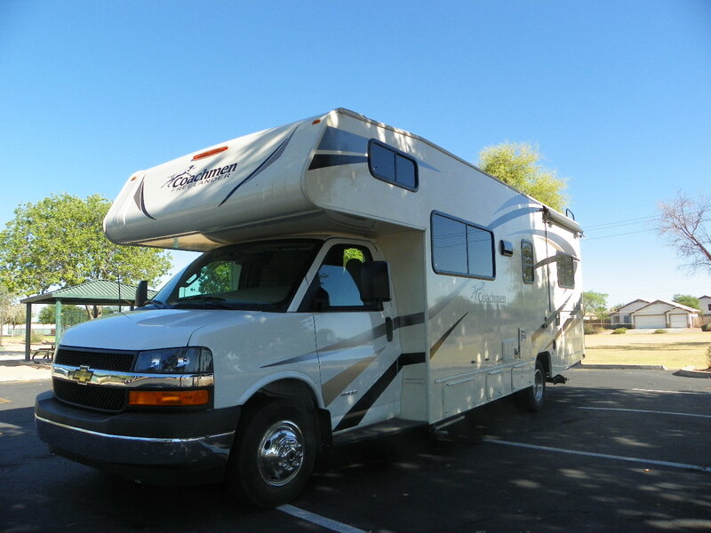 2017 Coachmen Freelander Class C motorhome, side view in Arizona